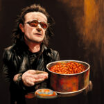 Bono plays secret London gig to a can of baked beans.