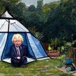 Boris Johnson found holidaying in a children’s tent in No10 back garden.