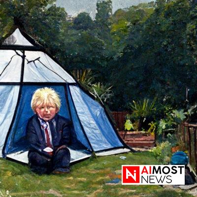 Boris Johnson found holidaying in a children’s tent in No10 back garden.